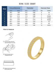 Charm-In 1 件女士优质锆石镶嵌金色戒指 - 金色款3 - 查看 3
