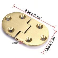 Bisagra de latón macizo OwnMy, bisagra de cajón de computadora frontal para máquina de coser de mesa, puertas y mesa plegable con tornillos, 90 grados, 2 unidades. - 1 - Ver 2