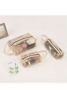 3pcs Portable Cosmetic Bag Set, Travel Storage Organizer, Makeup Pouch, Foldable Coin Purse - Multicolor - View 8