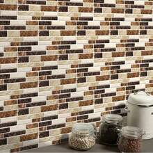 12/25 件 3D 大理石厨房墙贴，水晶光滑防水防油自粘瓷砖贴纸，浴室后挡板贴花，墙贴花，家居装饰乙烯基贴花，春季装饰品让您的家焕然一新，节日装饰贴纸礼物生日毕业 - 黃色 - 查看 5