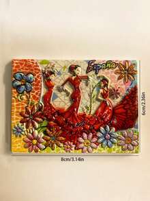 1pc Spanish Travel Souvenir Creative Painted Magnetic Architecture Fridge Magnet Home Decor - Multicolor - View 26