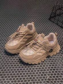 Zapatillas deportivas de malla para niños, zapatillas de running ligeras y cómodas para niños. - Caqui - Ver 5
