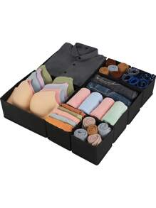 1/6 Stück faltbare Stoff-Aufbewahrungsboxen, Kleiderschrank Schubladen Organizer Behälter für Kleidung, Unterwäsche, Büstenhalter, Socken, Wäsche