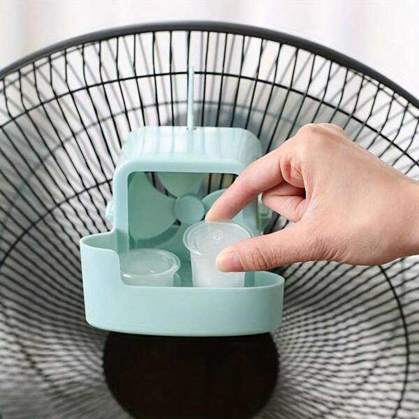 1 pièce Ventilateur portable rafraîchissant, utilisant la technologie de refroidissement par brumisation de glace sans batterie, installation de type crochet, peut aider à rafraîchir et à soulager la chaleur estivale, accessoire de ventilateur de refroidissement personnel léger, convient pour la maison, le bureau, l'extérieur