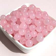 100pcs/Pack 8mm Imitation Jade Glass Transparent Beads, Wholesale For DIY Bracelet Necklace Jewelry Making