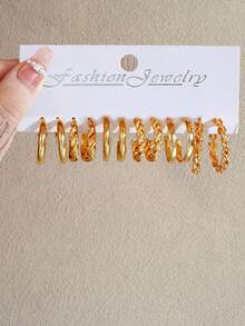 48 chiếc/bộ - Bộ 12 chiếc/bộ hoa tai nhựa hình chữ C sáng tạo cổ điển nhiều màu cho nữ, quà tặng cho phụ nữ vào ngày sinh nhật, kỳ nghỉ, tiệc tùng, phù hợp hàng ngày, đa năng - Nhiều màu - Xem 14