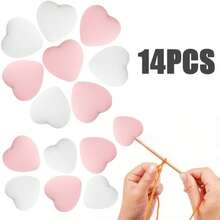 6-16pcs Silicone Heart-Shaped Knitting Needle Protectors, Knitting Accessories And Supplies For Beginners, DIY Crafts, Knitting And Crochet Tools, Needle Tip Covers In Lavender Purple, White, Grass Green, Cream, Rose Pink, Turquoise Blue - Multicolor - View 52