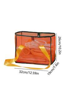 Solid Color, Foldable, Suitable For Swimming And Fitness, Also For Bathroom Toy Storage, Lightweight, Large Capacity, Portable Mesh Beach Bag, Perfect For Family Trips, Vacations, Vacations, Beaches, Camping And Hiking Schoolbags, Large Capacity, Portable, Suitable For Teen Girls And College Students, Perfect For Returning To School, College, Junior High School And Senior High School
