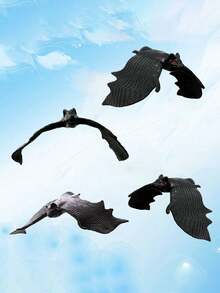 6 Stücke Halloween Party Simulation Fledermaus Realistisch Horror Fake Streich Spielzeug Hängende Fledermaus Bar Spukhaus Halloween Party Dekorationen Trickreiche Requisiten Artibetter Erwachsene Streich Halloween Dekorationen, 3D realistische hängende Vampir Fledermäuse