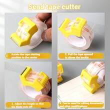 DELI 2 卷透明胶带，带分配器，透明胶带卷，办公胶带补充装，适用于办公桌、工艺品、礼品包装、文具、学校用品 - 無色 - 查看 8