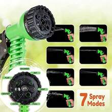 25/50/75ft Expandable Garden Hose Set With 7 Function Spray Nozzle - Durable, Water Hose With Nozzle For Yard Watering, Outdoor Use & Car Washing High Pressure Water Gun - No Power Required