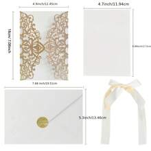 1 Stück/Goldene Zwiebel Papier Pulver Hochzeitseinladungskarte, lasergeschnittene Hohlkarte - Exquisite Grußkarte, geeignet für Hochzeiten, Verlobungen und Partys