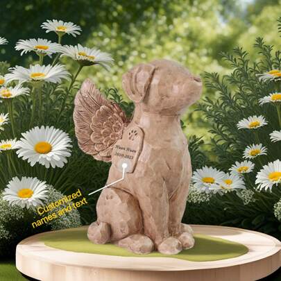 jinhuoba 1 pieza Estatua conmemorativa de ángel para mascota personalizada, lápida para mascota, regalo conmemorativo para mascotas