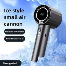 Ventilador de mano portátil con batería recargable de 1800mAh, ventilador mini USB ajustable a 100 velocidades, adecuado para viajes y uso en exteriores, ventilador portátil recargable, estudiante, ventilador de escritorio