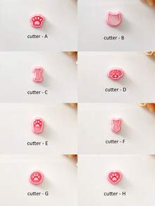 Cute Dog Cat Stud Shape Polymer Clay Cutters, Soft Pottery Clay Mold DIY Earrings Necklace Jewelry Cutting Pottery Tools-Soft Clay Cutting Mold - For Handmade Earring Making - Suitable For Beginners & Jewelry Artists, Polymer Clay Stud Earring Making Tool, Clay Jewelry Making Kit, Clay Earring Molds, Made By PLA - Pink - View 7
