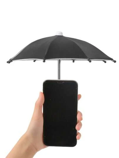 1 件迷你智能手机雨伞，带通用猪形吸盘支架，户外防眩光遮阳伞，采用聚酯纤维材料制成，防雨防晒，手机支架，带通用可调节眩光阻挡，适合户外|节日必备