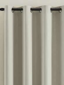 1 件 100% 遮光涂层纯色简约时尚索环装饰隔热窗帘，适用于客厅、卧室、儿童房、门帘、衣柜，防水窗帘带隔热衬里，适用于客厅、卧室、浴室、家居装饰、房间装饰，100% 遮光窗帘 - 米色 - 查看 3