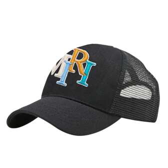 Letter Trucker Hats High Street Hip Hop Black Star Baseball Cap Casual Outdoor Mesh Adjustable Dad Hat For Men Women