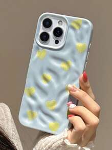 1 pieza Patrón de arruga lindo y de moda, con elemento de amor, protector y de alta calidad, adecuado para iPhone: iPhone13, iPhone13/13pro/13pro Max, iPhone14/14 Pro/14pro Max, iPhone15/15pro/15pro Max, iPhone16/16pro/16pro Max