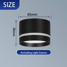 CANMEIJIA GX53 嵌入式吸顶灯，嵌入式壁灯，装饰吸顶灯，嵌入式/表面安装，黑色/白色可选，带/不带灯泡，铝制材料，兼容 GX53 灯泡，适用于商店、书房、卧室、客厅、咖啡厅、展厅、画廊、博物馆、走廊、入口，根据需要选择颜色