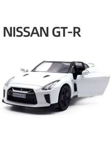 1:36 比例日产 GTR R35 合金模型车，黑白配色可选，后轮驱动，顺滑摩擦，车门可开启，细节逼真，男女皆宜，可收藏，亦可作为圣诞节、万圣节、生日装饰 - 彩色 - 查看 3