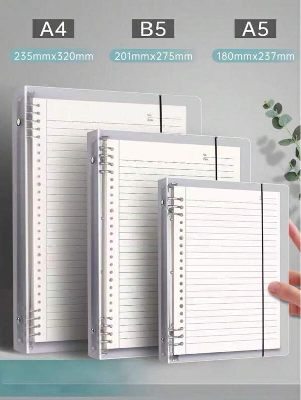 1 Cuaderno Encuadernado Con Alambre Con Cubierta Suave Extraíble Y Carpeta De Hojas Sueltas Para Estudiantes De Secundaria/secundaria, A5/A5/A4, Tres Tamaños Opcionales, 50Hojas/100Páginas