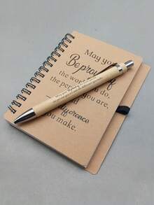 12 件员工答谢礼品套装 - 包含激励性竹制圆珠笔和迷你螺旋笔记本 | 适合志愿者、教师、护士和团队建设的完美节日礼物 | 适合生日、退休和办公室答谢 | 优雅的批发礼品解决方案