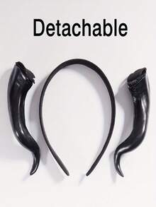 1 件手工制作的哥特式恶魔角头饰 - 红色和黑色对比设计，轻巧舒适的万圣节服装头饰，动漫卡通派对和照片拍摄，主题活动配件，戏剧性头饰，舒适贴合秋季装饰秋季装饰 - 彩色 - 查看 8