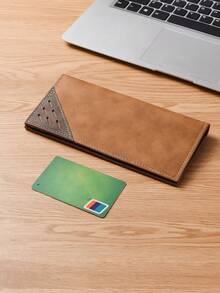 Retro Pattern Bifold Men's Wallet With Multiple Card Slots, Thin Long Clutch Purse Suitable For Men & Women, PU Leather