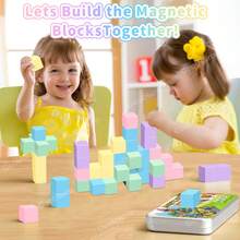 30PCS Magnetic Blocks - Toddler Girl Toys, Magnet Building Blocks With Ron Box , STEM Sensory Outdoor Autism Toys For 3-5 Year Old Boys & Girls, Magnetic Cubes Classroom Must Haves For Kids Ages 3+