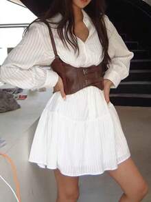 1 件女式黑色紧身胸衣弹性腰带腰带可拆卸肩带腰部训练器配件女士适合西部牛仔女牛仔乡村服装复古黑色腰带女式紧身胸衣腰带，腰部训练器腰部塑形，用于腰部瘦身和收腹控制万圣节服装 - 黑色 - 查看 19