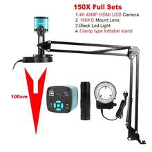 4K 48MP Video Microscope  USB Industrial Microscope Camera 1-130X/150X/180X Zoom C Lens For Soldering Repair Image Collectio - 48MP 相機 - 查看 1