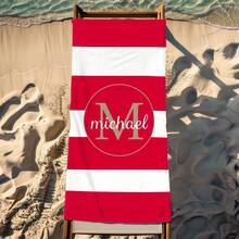 Customized Initial Letter Beach Towel, Personalized Text Towel, Adult Pool Towel, Vacation Gift, Beach, Surfing, Wedding Anniversary Gift, Valentine's Day Gift, Birthday Gift, Gift For Friends/Couples/Family/Pets - Multicolor - View 8