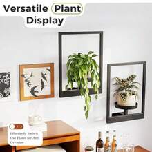 Wall Planters For Indoor Plants Metal WallMounted Plant Hanging Holder Hanger 2Pack 30 * 11 * 40Cm Black - 黑色 - 查看 2
