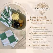 Cloak SAGE 13 X 13 Luxury Microfiber Cleaning Cloths Sage 4 Pack Premium Checkered AllPurpose Microfiber Towels For Cleaning Glass Kitchens Bathrooms Automotive Plies 4 Sage - Sage - View 3