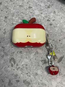 Apple-Shaped Silicone Protective Case Compatible With Apple 4, 2 Wireless Bluetooth Earphones, 3, 4 Pro, Anti-Fall With Lanyard, Suitable For Men And Women - Red - View 7