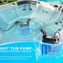 Pool Cover Pump Above Ground - Submersible Water Sump Pump Swimming Water Removal Pumps, With Drainage Hose & 25 Feet Extra Long Power Cord, 110 V 75W 850 GPH InGround, 4 Adapters - US A Type Plug(110-127V) - View 2