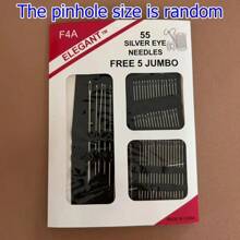 1 Pc Assorted Size Asymmetrical Shaped Sewing Needle Set, Stainless Steel Hand Sewing Needles For Beginner, Embroidery And Crafting Enthusiasts, (Random Color/Design)