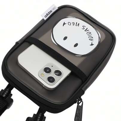 Adidas NEO男女同款單肩包休閒笑臉果凍半透明手機包小包斜挎包17.5*11*2.5cm