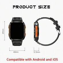 SENBONO Men's Smart Watch WithWireless Call (Make/Answer Call), Waterproof Outdoor Sport Smartwatch With LED Flashlight, Heart Rate Monitor Fitness Tracker,Camera Control,Music Control,Multi-Sport Modes Smartwatch For Android IOS - Black - View 8