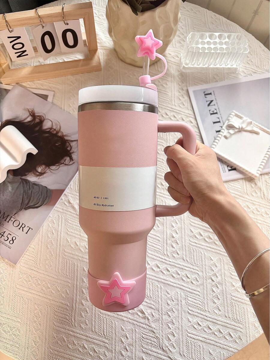 Compatible con accesorios de la Cup (2 piezas de tapas para sorbetes)(2 piezas de tapas para sorbetes + 1 pieza de cubierta protectora inferior PARA 40OZ) para la tapa del sorbete de la taza, simple, conveniente, tapa de sorbete reutilizable de silicona para uso diario, cubierta antipolvo y antisalpicaduras para sorbete, accesorios portátiles y fáciles de limpiar para taza de aislamiento, cubierta de sorbete con diseño de flor de dibujos animados, rosa, azul, morado, amarillo, verde - Multicolor - Ver 1