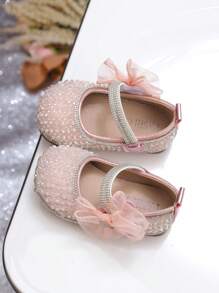 Infant Fashion Shoes, Baby Spring/Summer Toddler Shoes, Shiny Bowknot Princess Shoes For Girls, Suitable For Party, Formal Wear, Vacation