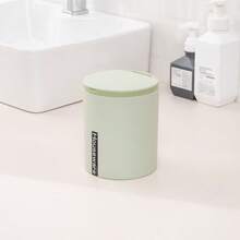 1 pieza Basurero de escritorio con tapa abatible, Papelera de almacenamiento para oficina, Apto para baño, cocina, bote de basura del inodoro