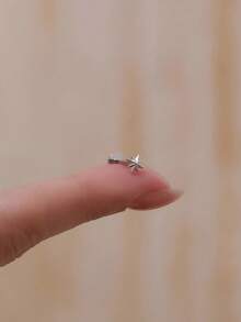 EleRunis 1PC 925 Sterling Silver Star 5/6/8 Mm Flat Back Cartilage Helix Piercing Jewelry For Women Daily Wear Wedding Party Engagement Anniversary Valentine's Day - Gold - View 6