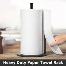 Black Kitchen Paper Towel Holder, High Quality Stainless Steel Paper Towel Rack With Weighted Base For Kitchen Roll Storage (1/2pcs)