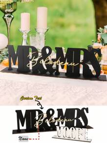 Custom Wedding Tabletop Ornament - Exclusive Personalized Wooden Decoration For Head Table, Four Sizes Available, Cherish The Memories - Wedding, Anniversary Gift - Elegant Logo For Bride And Groom, Stylish, Modern, Customized, Personalized, Unique, Ideal Gift For Him