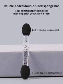 50pcs Double-Sided Makeup Sponge Eyeshadow Blender Brush, Multi-Functional Beginner's Professional Makeup Tools, Portable - Black - View 4