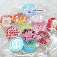 10/20pcs Cute Printed Transparent Colorful Apple Shape 4-Hole Buttons, DIY Sewing Buttons, Decorative Buttons For Clothing, Phone Cases, Phone Straps, Hair Accessories - Multicolor - View 8