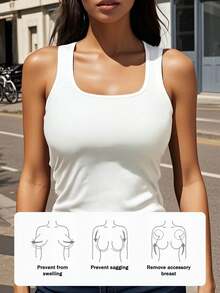 2 件套纯色休闲舒适简约无袖背心，涤纶罗纹常规版型背心，内置不可拆卸垫，夏季，健身