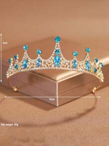 1pc Elegant Palace Style Rhinestone Studded Crown, Suitable For Performance, Birthday, Party, Flower Girl, Photo Shooting, High-End Decorative Kids Hair Accessory